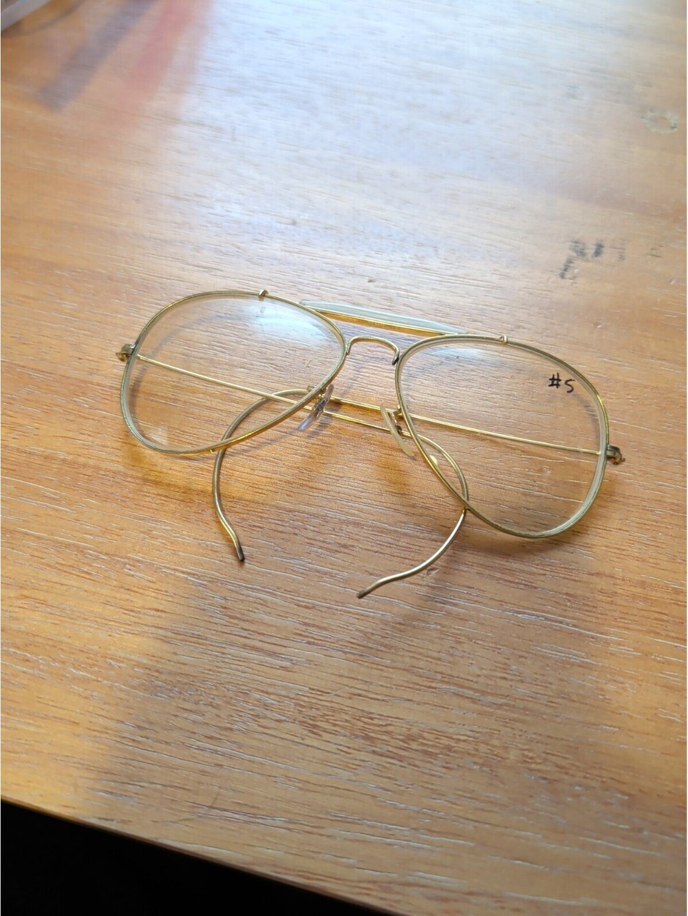 Vintage B&L Ray Ban Gold Frame Only 58-16 Aviator Eyeglasses Etched Bausch Lomb